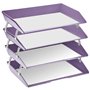 Acrimet Facility Bac à Courrier à 4 Niveaux/Charge Latérale A4, Organiseur de Bureau, en Plastique (Couleur Violet)