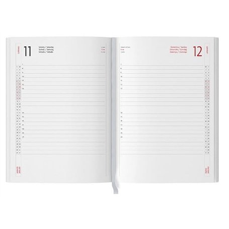 Agendepoint.it - Remplacement agenda bloc fixe journalier 2025 17 x 24 cm sam dom séparés multilingue blanc