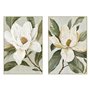 Cadre Home ESPRIT Blanc Vert Fleur Shabby Chic (2 Unités)
