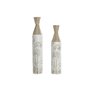Ensemble de 2 Vases Home ESPRIT Beige Marron Clair Métal 13