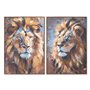 Cadre Home ESPRIT Bleu Orange Colonial Lion 70 x 3