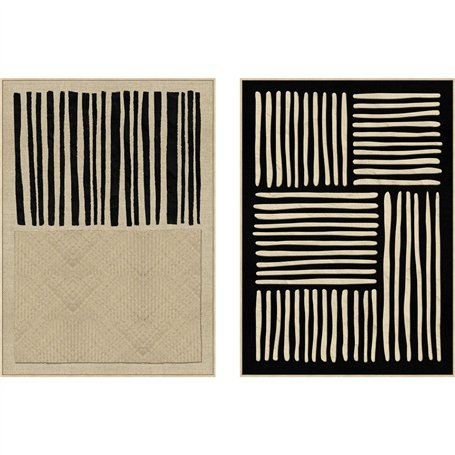 Cadre Home ESPRIT Noir Beige Urbaine 103 x 4