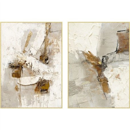 Cadre Home ESPRIT Blanc Doré Abstrait Moderne 103 x 4