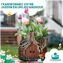 TIN DREAMS FACTORY | Pot de Fleurs Maison Hobbit en Béton Peint à la Main – Cache-Pot Original pour Plantes, Bonsaïs et Fleurs –