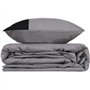 Parure de lit - 1 housse de couette 220 x 240 cm + 2 taies d'oreiller 60 x 60 cm - 100% coton ranforcé - Gris