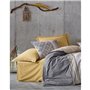 Parure de lit - 1 housse de couette 220 x 240 cm + 2 taies d'oreiller 60 x 60 cm - 100% coton ranforcé - Gris