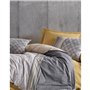 Parure de lit - 1 housse de couette 220 x 240 cm + 2 taies d'oreiller 60 x 60 cm - 100% coton ranforcé - Gris