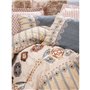 Parure de lit - 1 housse de couette 220 x 240 cm + 2 taies d'oreiller 60 x 60 cm - 100% coton ranforcé - Beige