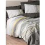 Parure de lit - 1 housse de couette 220 x 240 cm + 2 taies d'oreiller 60 x 60 cm - 100% coton ranforcé - Vison