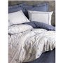 Parure de lit - 1 housse de couette 220 x 240 cm + 2 taies d'oreiller 60 x 60 cm - 100% coton ranforcé - Bleu