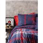 Parure de lit - 1 housse de couette 220 x 240 cm + 2 taies d'oreiller 60 x 60 cm - 100% coton ranforcé - Rouge
