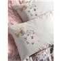 Parure de lit - 1 housse de couette 220 x 240 cm + 2 taies d'oreiller 60 x 60 cm - Satiné 100% coton - Poudre