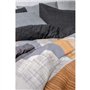 Parure de lit - 1 housse de couette 220 x 240 cm + 2 taies d'oreiller 60 x 60 cm - 100% coton ranforcé - Gris