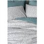 Parure de lit - 1 housse de couette 220 x 240 cm + 2 taies d'oreiller 60 x 60 cm - 100% coton ranforcé - Menthe