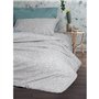 Parure de lit - 1 housse de couette 220 x 240 cm + 2 taies d'oreiller 60 x 60 cm - 100% coton ranforcé - Menthe