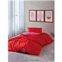 Parure de lit - 1 housse de couette 220 x 240 cm + 2 taies d'oreiller 60 x 60 cm - 100% coton ranforcé - Rouge