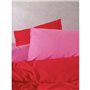 Parure de lit - 1 housse de couette 220 x 240 cm + 2 taies d'oreiller 60 x 60 cm - 100% coton ranforcé - Rouge