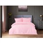 Parure de lit - 1 housse de couette 220 x 240 cm + 2 taies d'oreiller 60 x 60 cm - Satiné 100% coton - Rose