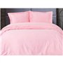 Parure de lit - 1 housse de couette 220 x 240 cm + 2 taies d'oreiller 60 x 60 cm - Satiné 100% coton - Rose