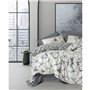 Parure de lit - 1 housse de couette 220 x 240 cm + 2 taies d'oreiller 60 x 60 cm - 100% coton ranforcé - Anthracite