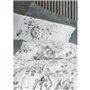 Parure de lit - 1 housse de couette 220 x 240 cm + 2 taies d'oreiller 60 x 60 cm - Satiné 100% coton - Gris