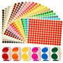 Elalove Gommettes Rondes Autocollantes 10mm - 20 Couleurs Vives 3300 Pièces + Étiquettes Rondes 25mm 6 Couleurs 3000 Pièces - Au