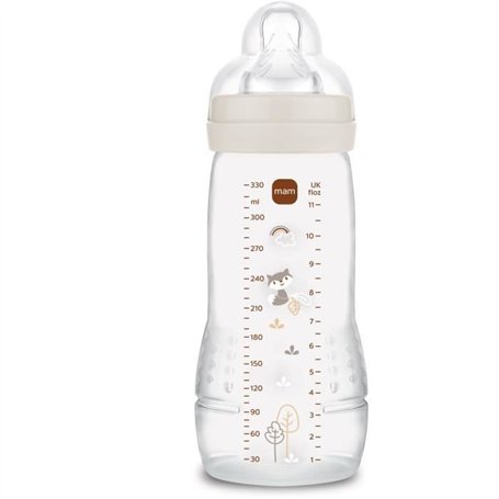 Biberon - MAM BABY - Easy Active - +6 mois - 330 ml - Tétine débit X - Sable