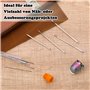 Lot de 14 aiguilles à coudre pour cuir, 4 tailles d'aiguilles triangulaires pointues pointues - Aiguilles à coudre à la main - K