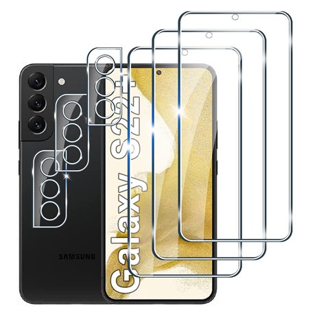 [3+3 Pièces] Verre Trempé pour Samsung Galaxy S22 Plus