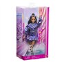 Barbie - Poupée Deluxe Style - Haut et jupe bleu métallisé - Brune - Barbie - JFP42