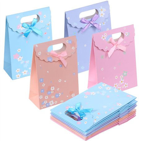 Aruicheng Lot de 12 petits sacs cadeaux en papier kraft multicolores pour anniversaire