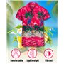 Chemise hawaienne homme à manches courtes avec boutons - Chemise homme tropicales pour hommes avec perroquets et palmiers - Chem