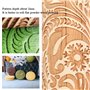 FOCCTS Embossed Rolling Pins, Rouleau à pâtisserie à gravure 3D, Rouleau à pâtisserie en bois sûr naturel avec motif classique