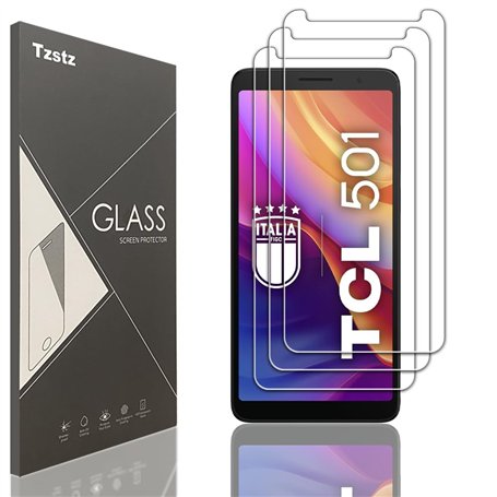 Tzstz 3 Pièces Verre Trempé D'écran Protecteur pour TCL 501 Dureté 9H Anti Rayures HD Film de Protection D'écran