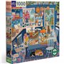 Eeboo - La Cuisine Bleu - Puzzle Adulte 1000 Pièces en Carton illustrant Une Belle Cuisine Bleu - Dimensions 58.5 x 58.5 cm