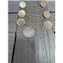 Lot de 3 paires de boutons à coudre (18 mm) or brillant avec motif avec chaîne boutons de chaîne fermeture fermeture décorative