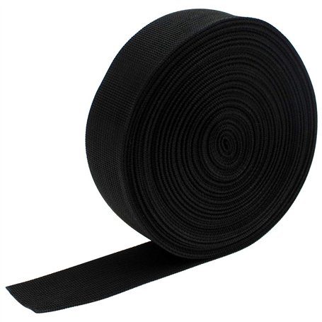 UBERMing Sangle en Nylon 38 mm en Polypropylène Noir 12 m Nylon Heavy Polypro Stretch Sangle pour DIY Sac à Dos Cargo Strapping