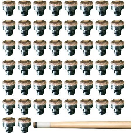 SPORWAY Lot de 50 pointes de queue de billard : pointes de queue de billard vissables 12 mm avec filetage en plastique M8 pour q