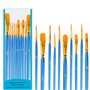 SUTOUG Lot de 20 pinceaux à Peinture à Pointe Ronde en Nylon et Bois pour Peinture à l'huile