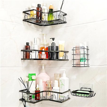 KOOSREEL 5 Pièces Étagère de Douche sans Percage