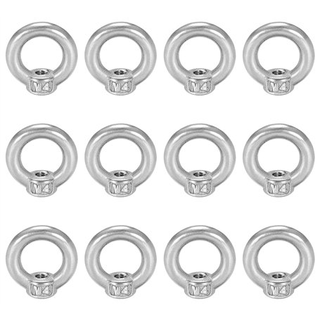 Écrou à Oeil de Levage M4 12Pcs Écrou à Anneau Femelle Acier Inoxydable Écrou Fileté Femelle en Forme Danneau de Quincaillerie p