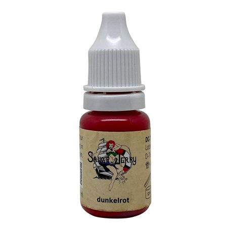 Encre de tatouage Sailor Jerry conforme à la norme REACH - Rouge foncé - 10 ml - Fabriquée en Allemagne et avec certificat - Enc