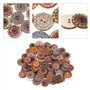 Bouton en Bois Peinture de Fleurs, 100 Pièces 25mm Boutons en Bois Vintage à Motifs Mixtes avec 2 Trous pour Bricolage Couture A