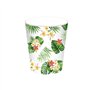 PRETYZOOM Lot De 16 Gobelets En Papier Jetables Avec Motif Tropical - Feuilles De Palmier Et Fleurs D'Hibiscus - IdéAl Pour FêTe