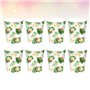 PRETYZOOM Lot De 16 Gobelets En Papier Jetables Avec Motif Tropical - Feuilles De Palmier Et Fleurs D'Hibiscus - IdéAl Pour FêTe