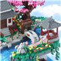 Piscine de Fleurs de pêcher Construction Maquette Set, 3320 Pièces Mini Chinoise Blocs Jeu de maquettes, MOC Modulaire Maison Ar