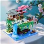 Piscine de Fleurs de pêcher Construction Maquette Set, 3320 Pièces Mini Chinoise Blocs Jeu de maquettes, MOC Modulaire Maison Ar