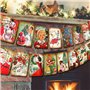 UCLEVER Lot de 15 bannières de Noël vintage – Bannière de Noël d'intérieur pour vacances