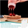 Lot de 4 bouteilles à presser - 1000 ml - Avec 3 buses de pulvérisation - Bouteille à sauce avec échelle de mesure - Anti-fuite 