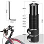 Rlongtou Guidon de vélo surélevé de guidon de vélo VTT avec clés hexagonales pour fourche de 28,6 mm, alliage d'aluminium, noir